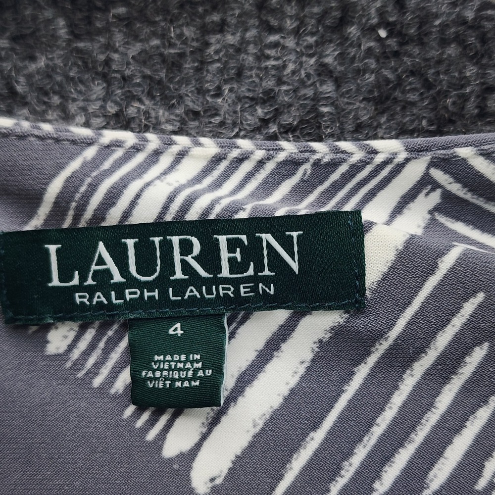 Lauren Ralph Lauren Faux Wrap Ruched Geometric Jersey Sheath Dress Women Size 4 - Picture 7 of 11